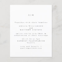 Budget Minimalist Monogram Chic Wedding Invitation