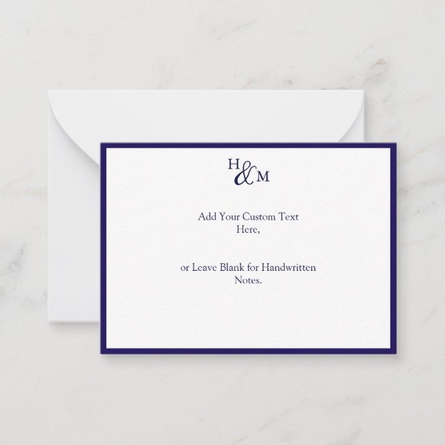 Budget Minimalist Monogram Wedding Messages Card (Front)