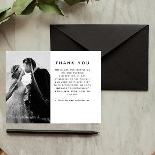 BUDGET Minimalist Photo Custom Wedding Thank You