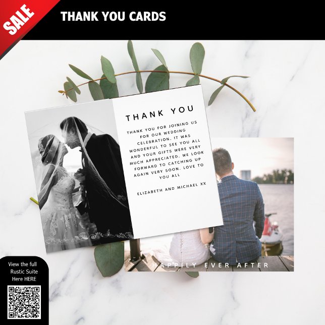 BUDGET Minimalist Photo Custom Wedding Thank You Flyer (Creator Uploaded)