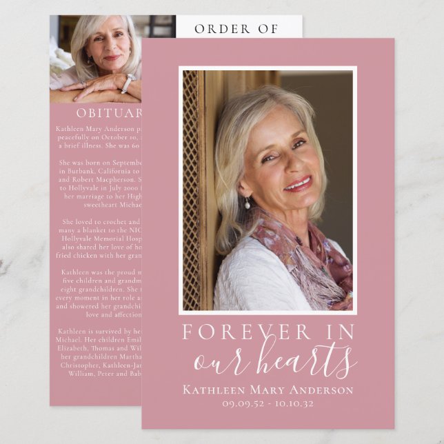 BUDGET Minimalist Photo Memorial Service Program (Front/Back)
