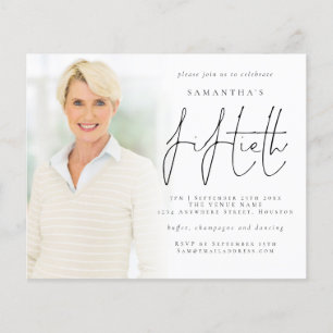 Budget Minimalist Photo Overlay 50th Birthday 