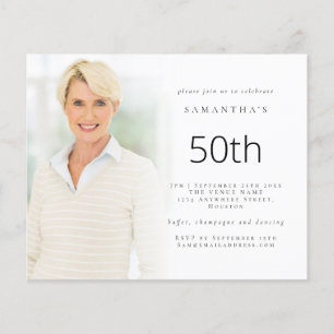 Budget Minimalist Photo Overlay 50th Birthday 