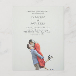 Budget Minimalist Photo Overlay Wedding Invite