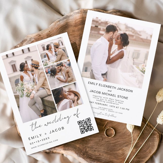 Budget Minimalist Photo QR code White Wedding (Creator Uploaded)