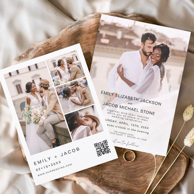 Budget Minimalist Photo QR code White Wedding (Creator Uploaded)