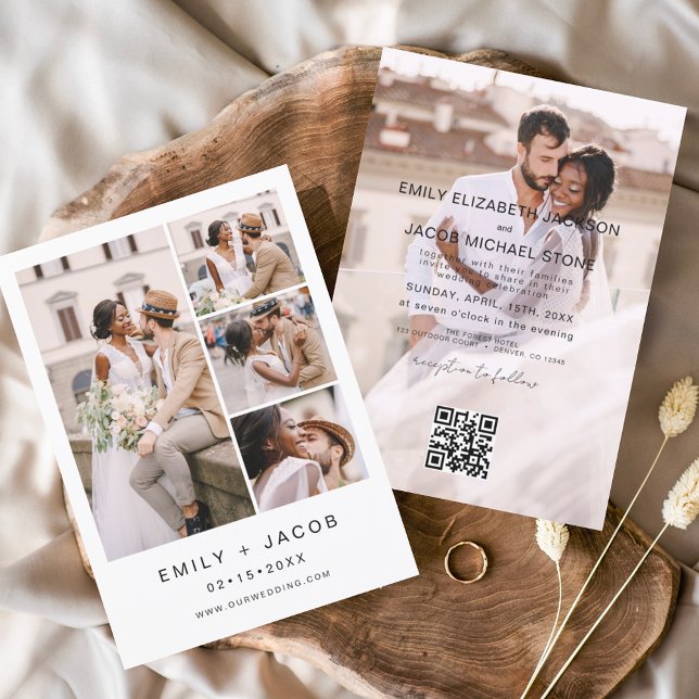 Budget Minimalist Photo QR code White Wedding (Creator Uploaded)
