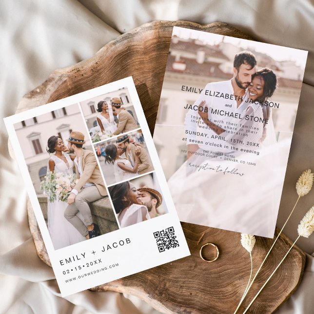 Budget Minimalist Photo QR code White Wedding (Creator Uploaded)