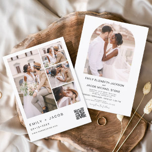 Budget Minimalist Photo QR code White Wedding