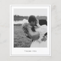 Budget Minimalist Photo Square Thank You Card