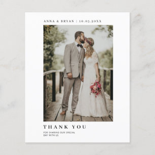 Budget Minimalist Photo Thank You Card