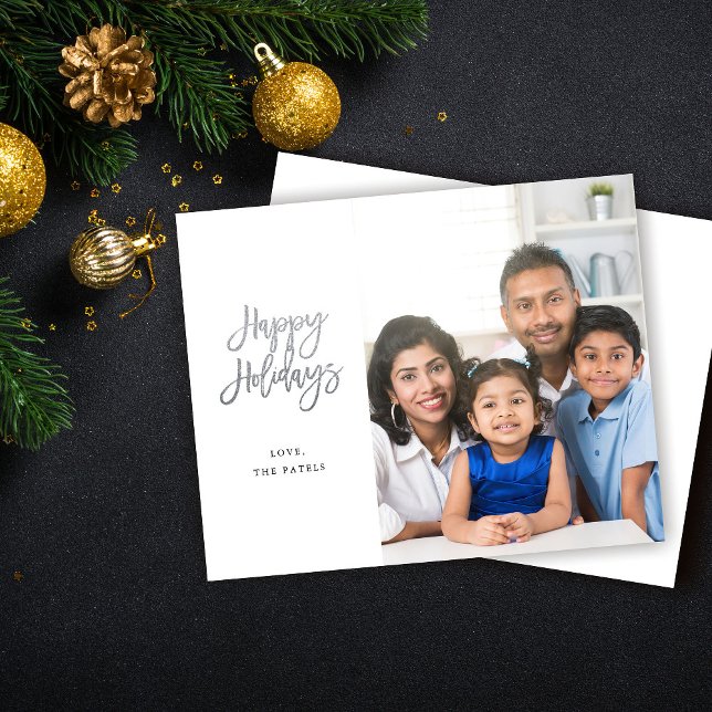 Budget Minimalist Photo w Silver Happy Holidays (Creator Uploaded)
