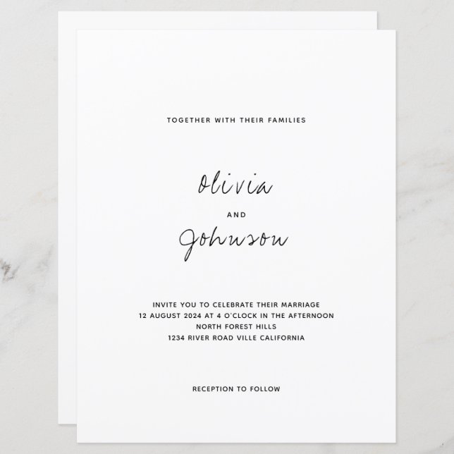 BUDGET Minimalist Photo Wedding (Front/Back)