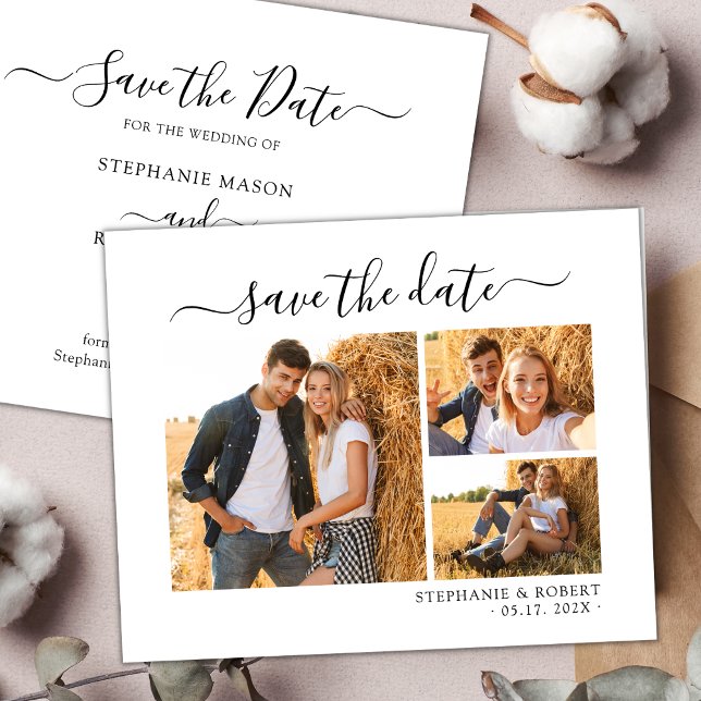 Budget Minimalist Photo Wedding Save The Date Card (Creator Uploaded)