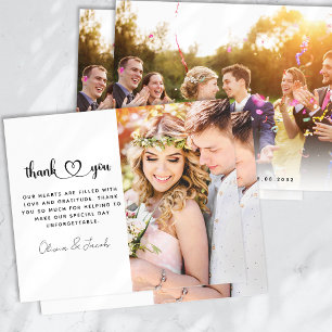 Budget Minimalist Photo Wedding Thank You Card