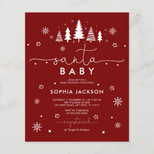 Budget Minimalist Santa Baby Shower Invitation