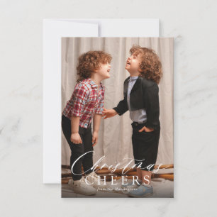BUDGET Minimalist Script Christmas Cheers 1 Photo Card