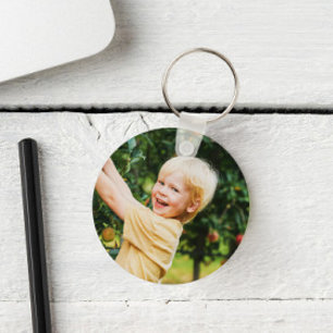 Budget Minimalist Simple Two Photo Gift Key Ring