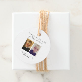 Budget, minimalist these kids are getting married favour tags