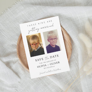 Budget, minimalist these kids are getting married save the date