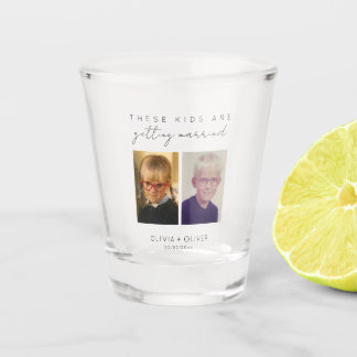 Budget, minimalist these kids are getting married shot glass