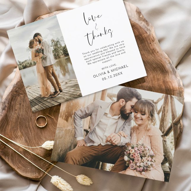 Budget Minimalist Wedding Photo Thank You Card (Creator Uploaded)