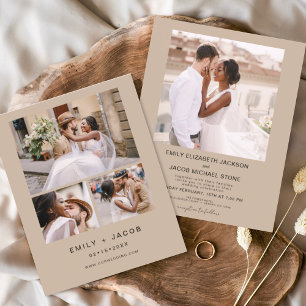 Budget Minimalist Wedding Terracotta Four Photo Flyer