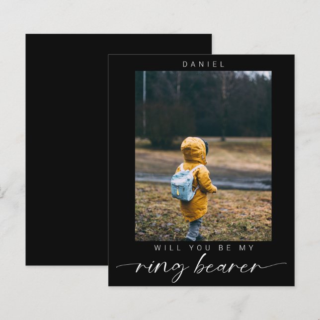 budget Minimalist Will you be my Ring Bearer Photo (Front/Back)