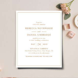 Budget Minimalistic All-in-One Wedding Invitation