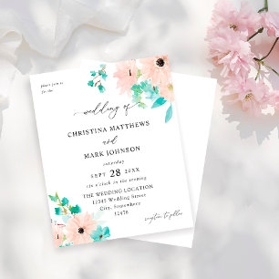 Budget Mint Green & Pink Floral Wedding