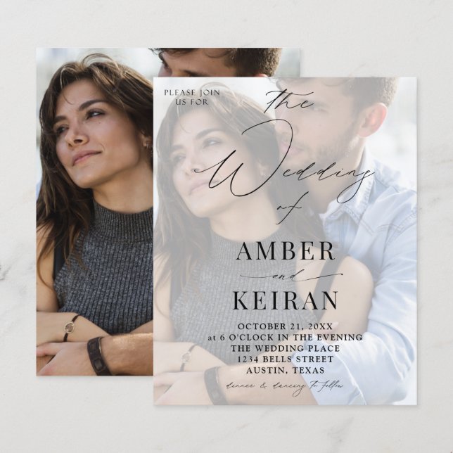 Budget Misty White Shades Photo Wedding (Front/Back)