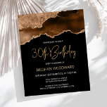 Budget Mocha Gold Agate 30th Birthday<br><div class="desc">This trendy 30th birthday invitation features a watercolor image of an agate geode in rich shades of mocha brown with faux gold glitter highlights. The words "30th Birthday" appear in faux gold glitter in decorative modern handwriting font. Customise it with the name of the honoree in gold coloured text and...</div>