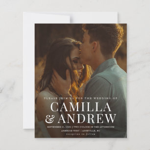 Budget Modern 2 Photo Elegant Wedding Invitation