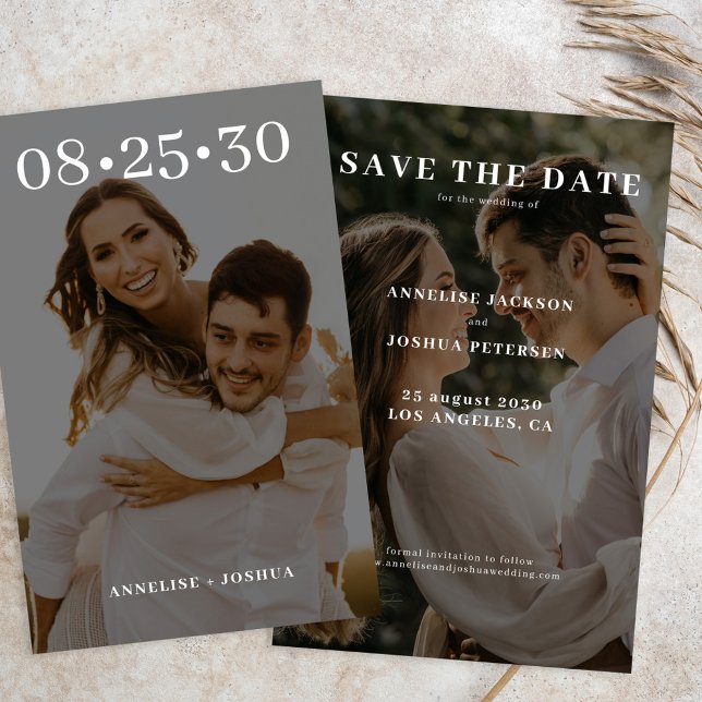 Budget modern 2 photo wedding save the date (Creator Uploaded)