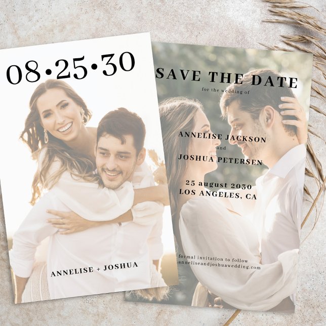 Budget modern 2 photo wedding save the date (Creator Uploaded)