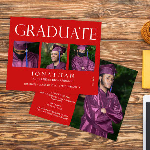Budget Modern 4 Photo Graduation Announcement - R Flyer