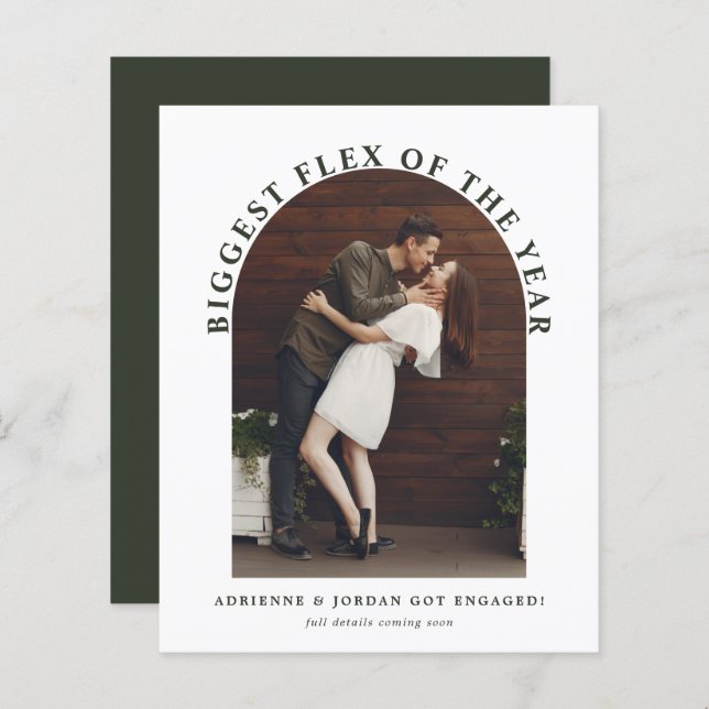 Budget Modern Arch Photo Engagement Announcement (Front/Back)