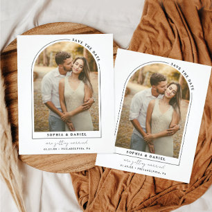 Budget Modern Arch with Photo Save The Date Flyer