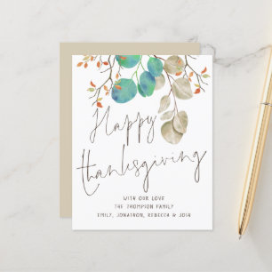 Budget Modern Autumn Foliage Happy Thanksgiving