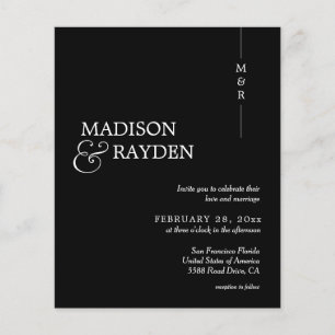 Budget Modern Black Monogram Photo Wedding