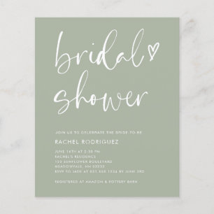 BUDGET Modern Bohemian Sage Green Bridal Shower