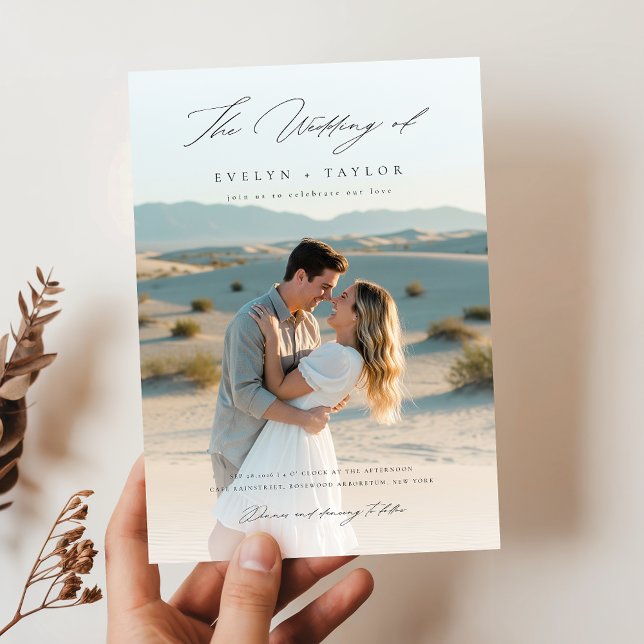 Budget Modern Boho 2 Photo Wedding Invitation (Creator Uploaded)