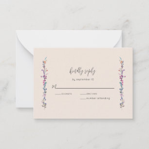 Budget Modern Boho Floral Wildflower RSVP Card