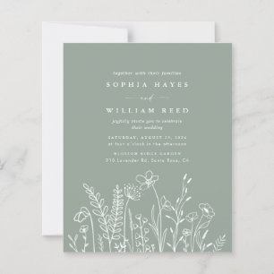 BUDGET Modern Boho Sage Green Wildflower Wedding 