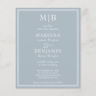 Budget Modern Border Light Grey Wedding Invitation Flyer