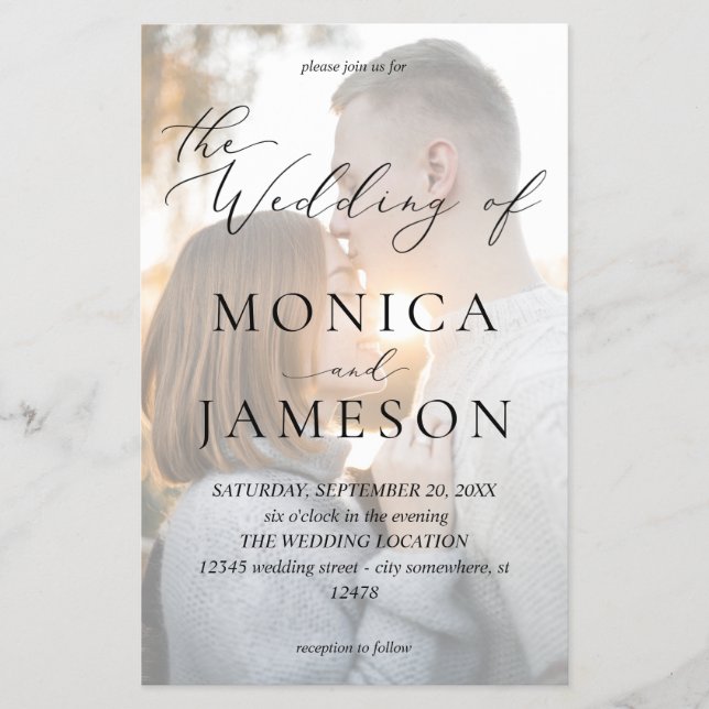 Budget Modern Calligraphy V2 Photo Wedding MED Flyer (Front)