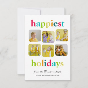 BUDGET Modern Candy Colours Colourful Photo Collag Card