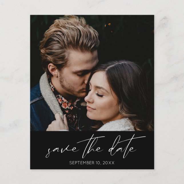 Budget Modern Chic Photo Vertical Save the Date Flyer (Front)