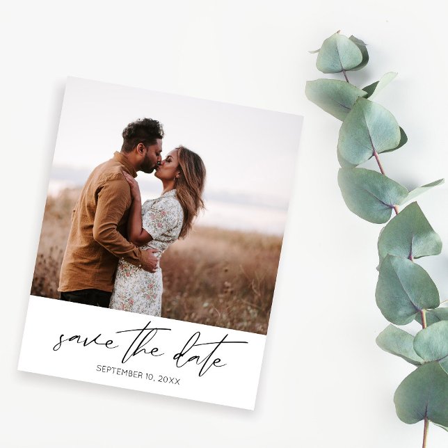 Budget Modern Chic Photo Vertical W Save the Date Flyer (Creator Uploaded)