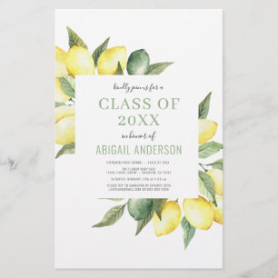 Budget Modern Class of 2023 Lemon Invitation Flyer